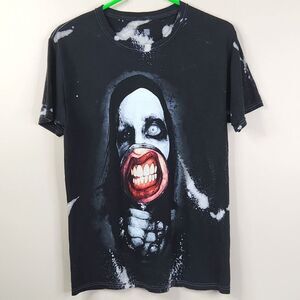 Big Chris Art Marilyn Manson Frontside Big Print Short Sleeve Graphic Tee Small